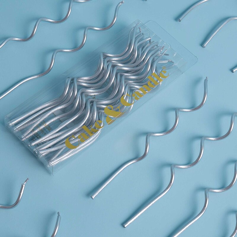 Silver Swirly Candles